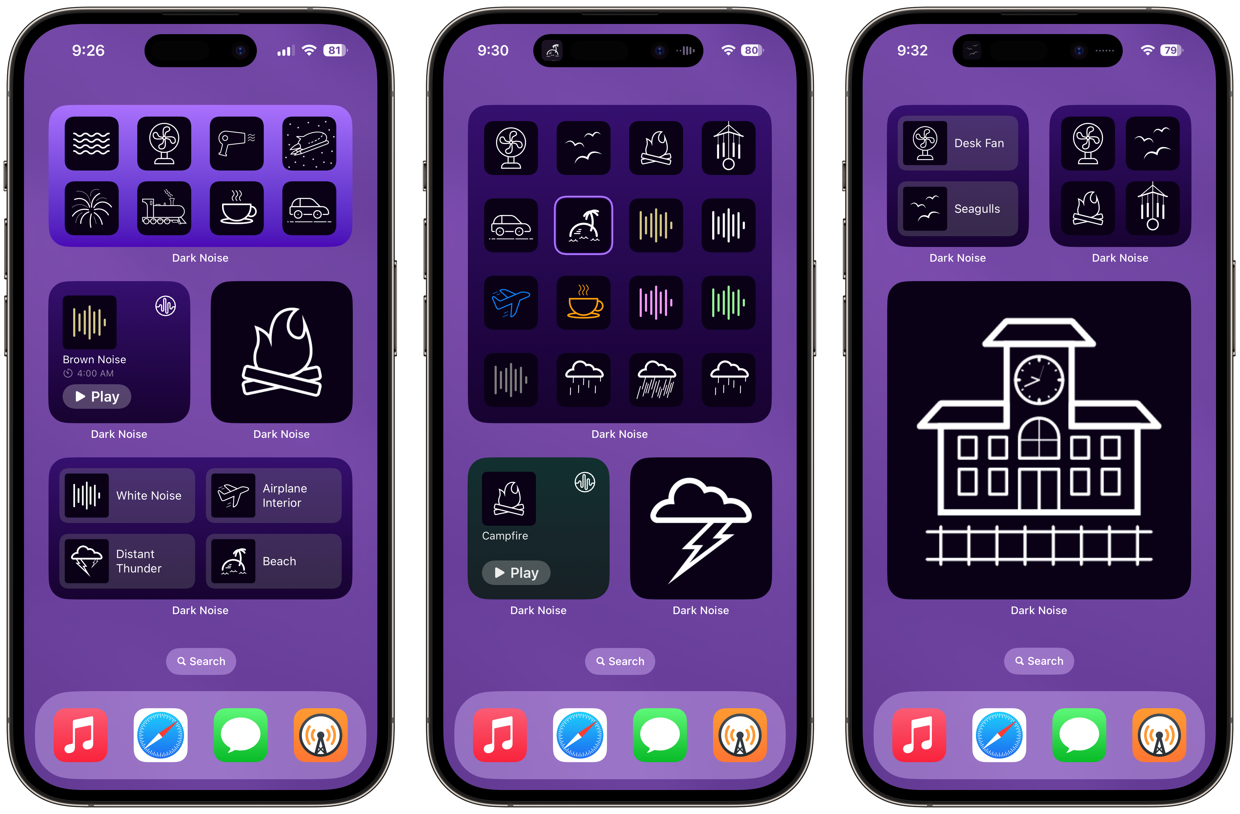 Dark Noise Interactive Widgets